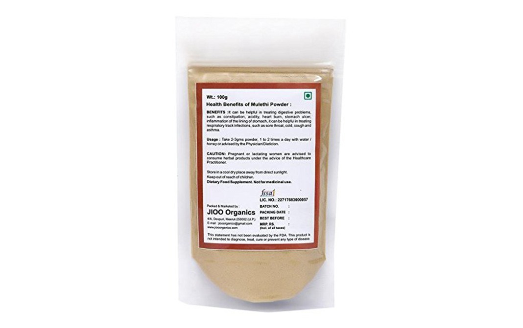 Jioo Organics Mulethi Powder    Pack  100 grams